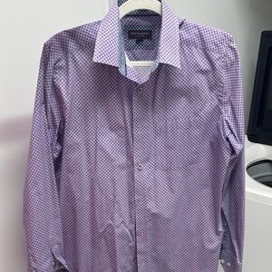 Johnston & Murphy Men's Geometric Purple Dress Shirt